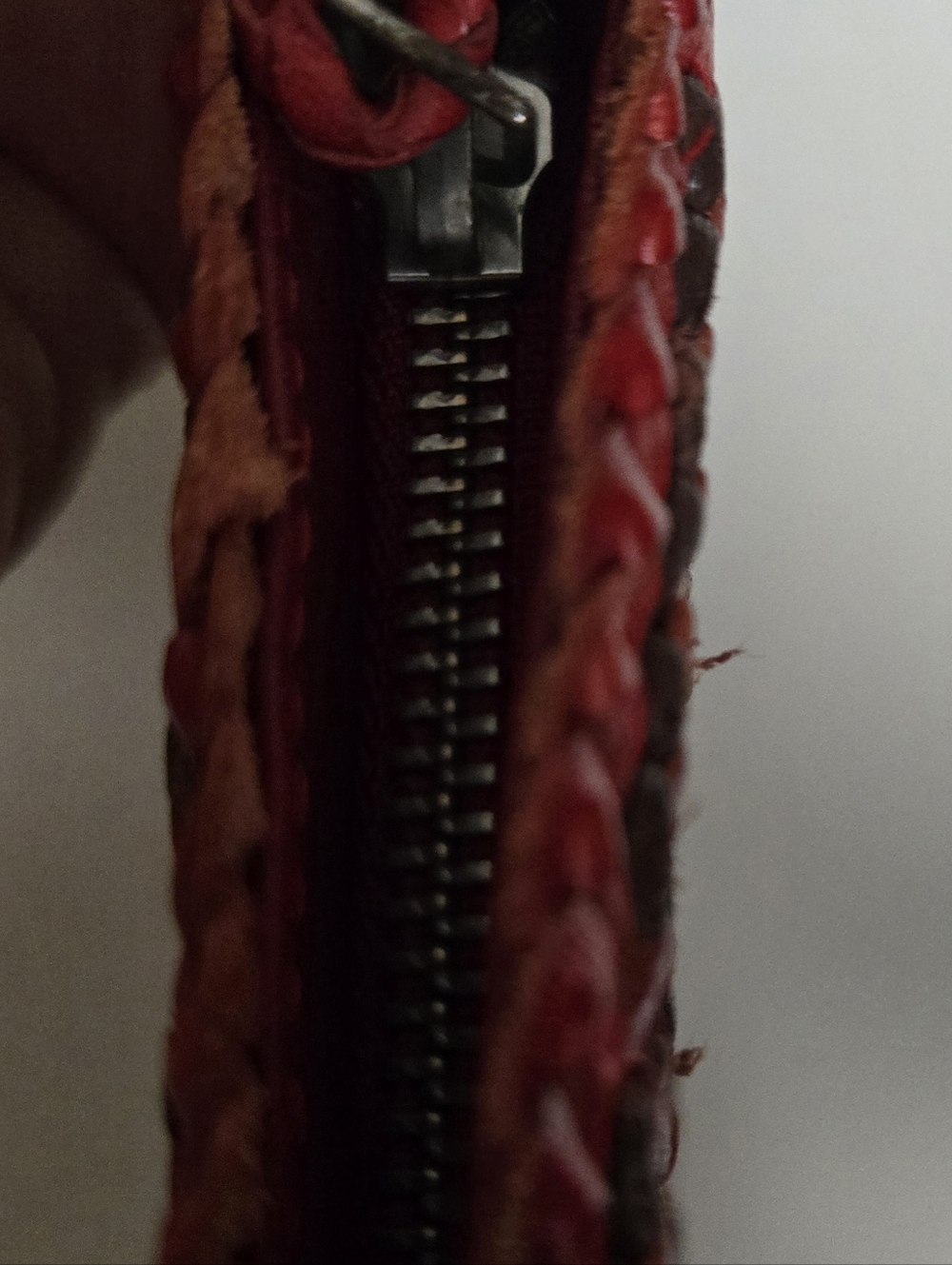 Red Leather Woven Clutch Bag - Picture 4 of 7